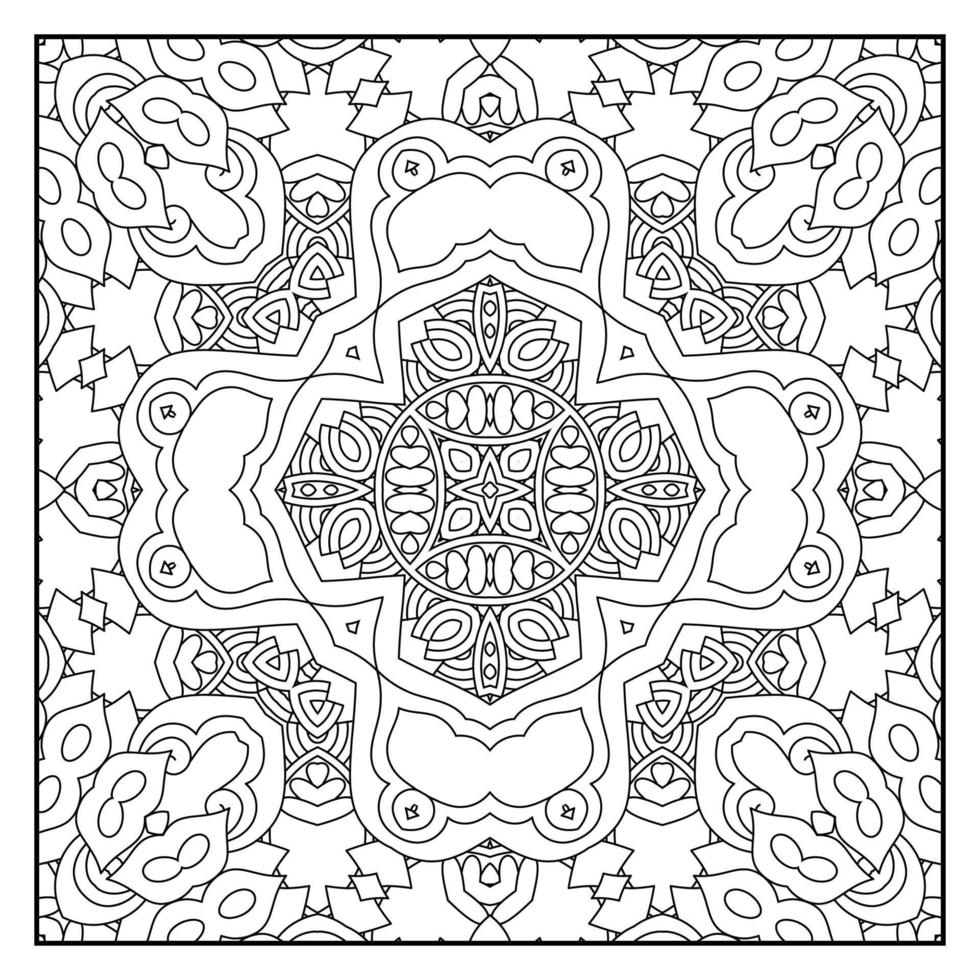 Mandala zum Ausmalen für Erwachsene. Mandala-Hintergrund. Mandala-Muster zum Ausmalen. hand gezeichneter mandalamusterhintergrund. Vektor-Schwarz-Weiß-Malseite für Malbuch. vektor