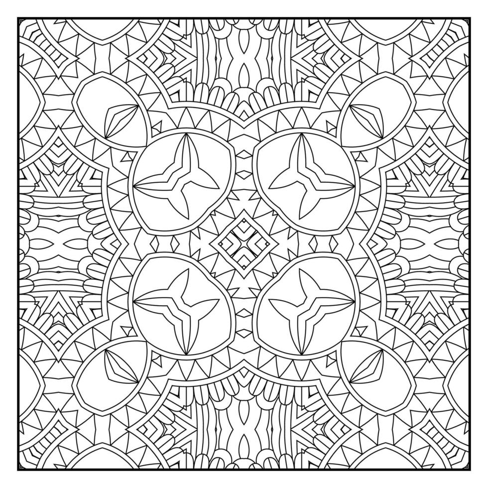 Mandala zum Ausmalen für Erwachsene. Mandala-Hintergrund. Mandala-Muster zum Ausmalen. hand gezeichneter mandalamusterhintergrund. Vektor-Schwarz-Weiß-Malseite für Malbuch. vektor