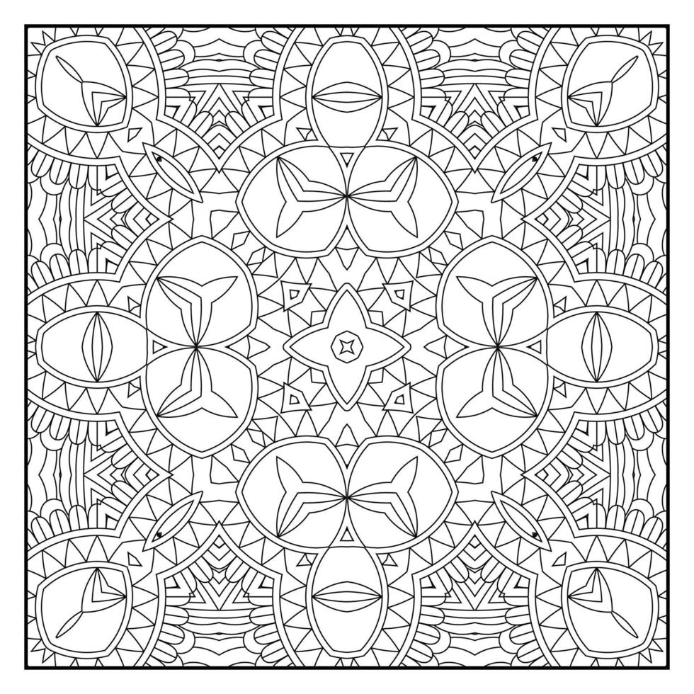 Mandala zum Ausmalen für Erwachsene. Mandala-Hintergrund. Mandala-Muster zum Ausmalen. hand gezeichneter mandalamusterhintergrund. Vektor-Schwarz-Weiß-Malseite für Malbuch. vektor