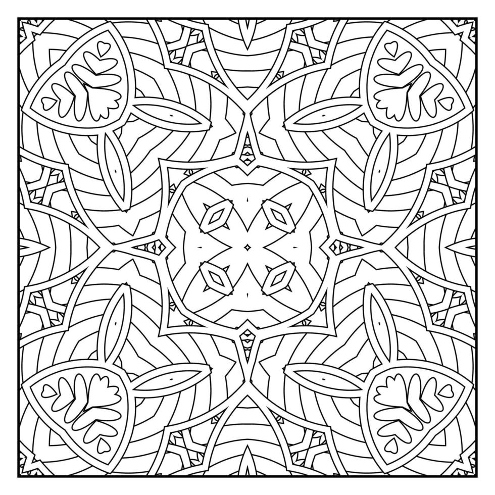 mandala färg sida för vuxna. mandala bakgrund. mandala mönster färg sida. hand dragen mandala mönster bakgrund. vektor svart och vit färg sida för färg bok.