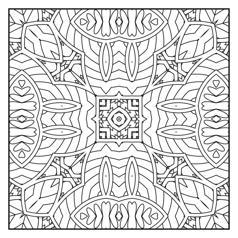 mandala färg sida för vuxna. mandala bakgrund. mandala mönster färg sida. hand dragen mandala mönster bakgrund. vektor svart och vit färg sida för färg bok.