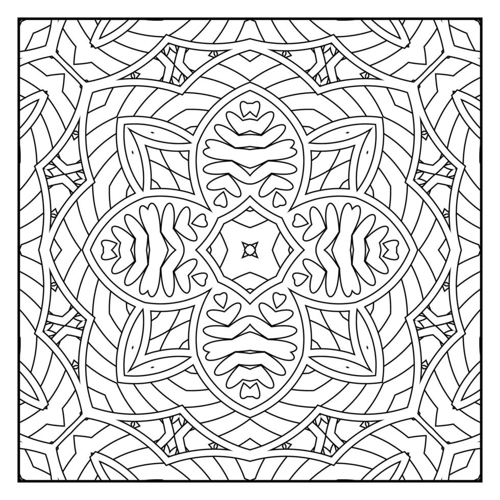 mandala färg sida för vuxna. mandala bakgrund. mandala mönster färg sida. hand dragen mandala mönster bakgrund. vektor svart och vit färg sida för färg bok.