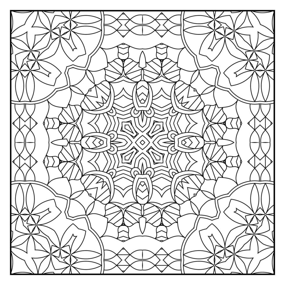 mandala färg sida för vuxna. mandala bakgrund. mandala mönster färg sida. hand dragen mandala mönster bakgrund. vektor svart och vit färg sida för färg bok.