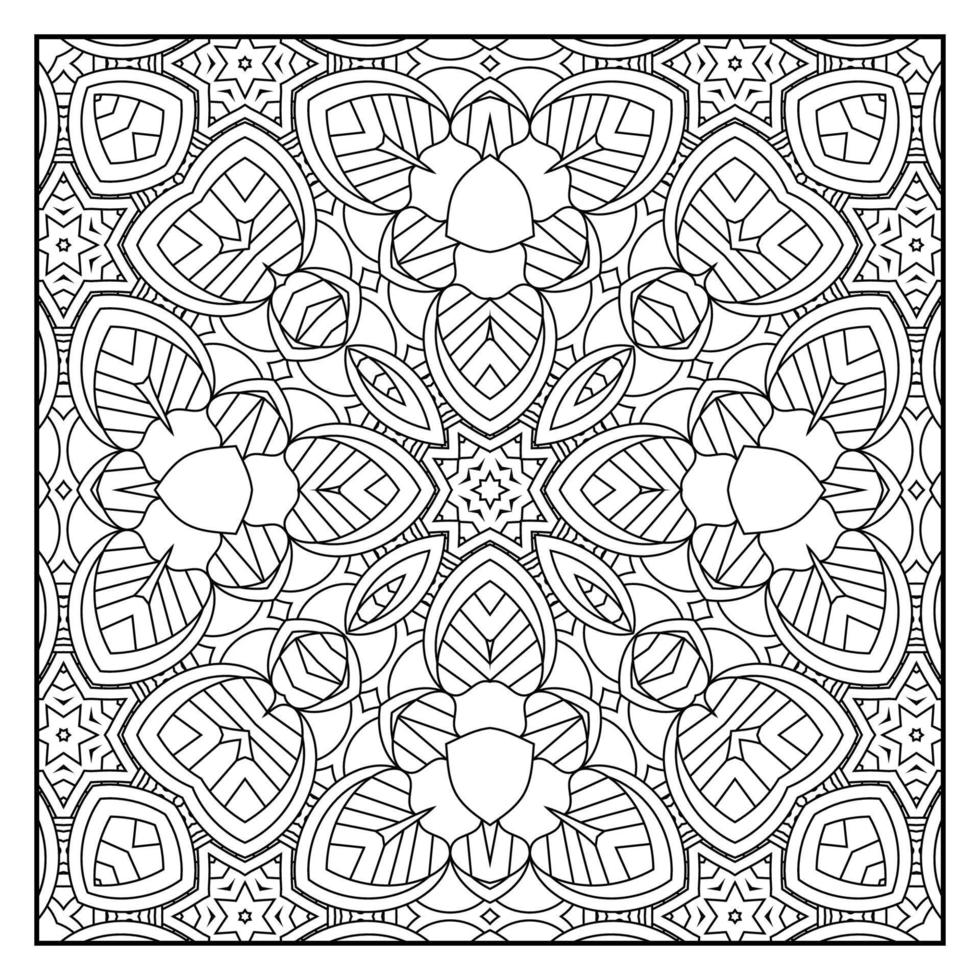 mandala färg sida för vuxna. mandala bakgrund. mandala mönster färg sida. hand dragen mandala mönster bakgrund. vektor svart och vit färg sida för färg bok.