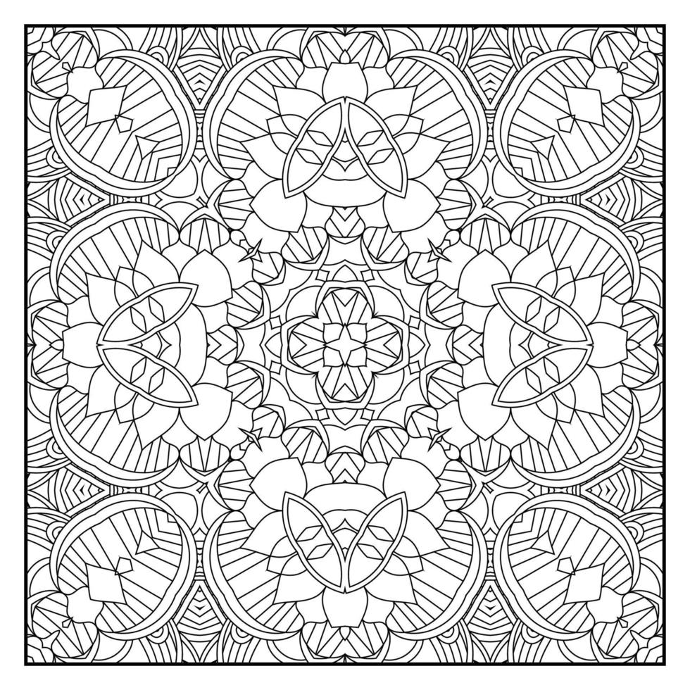 mandala färg sida för vuxna. mandala bakgrund. mandala mönster färg sida. hand dragen mandala mönster bakgrund. vektor svart och vit färg sida för färg bok.