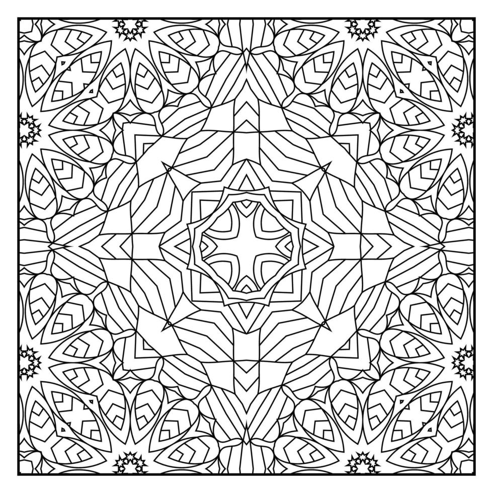 Mandala zum Ausmalen für Erwachsene. Mandala-Hintergrund. Mandala-Muster zum Ausmalen. hand gezeichneter mandalamusterhintergrund. Vektor-Schwarz-Weiß-Malseite für Malbuch. vektor