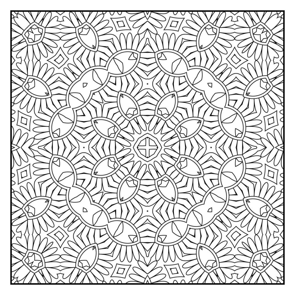 mandala färg sida för vuxna. mandala bakgrund. mandala mönster färg sida. hand dragen mandala mönster bakgrund. vektor svart och vit färg sida för färg bok.