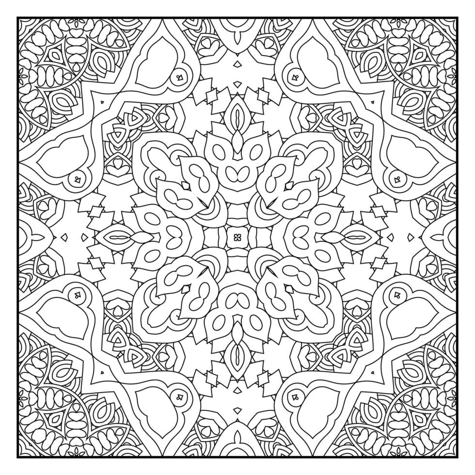 Mandala zum Ausmalen für Erwachsene. Mandala-Hintergrund. Mandala-Muster zum Ausmalen. hand gezeichneter mandalamusterhintergrund. Vektor-Schwarz-Weiß-Malseite für Malbuch. vektor