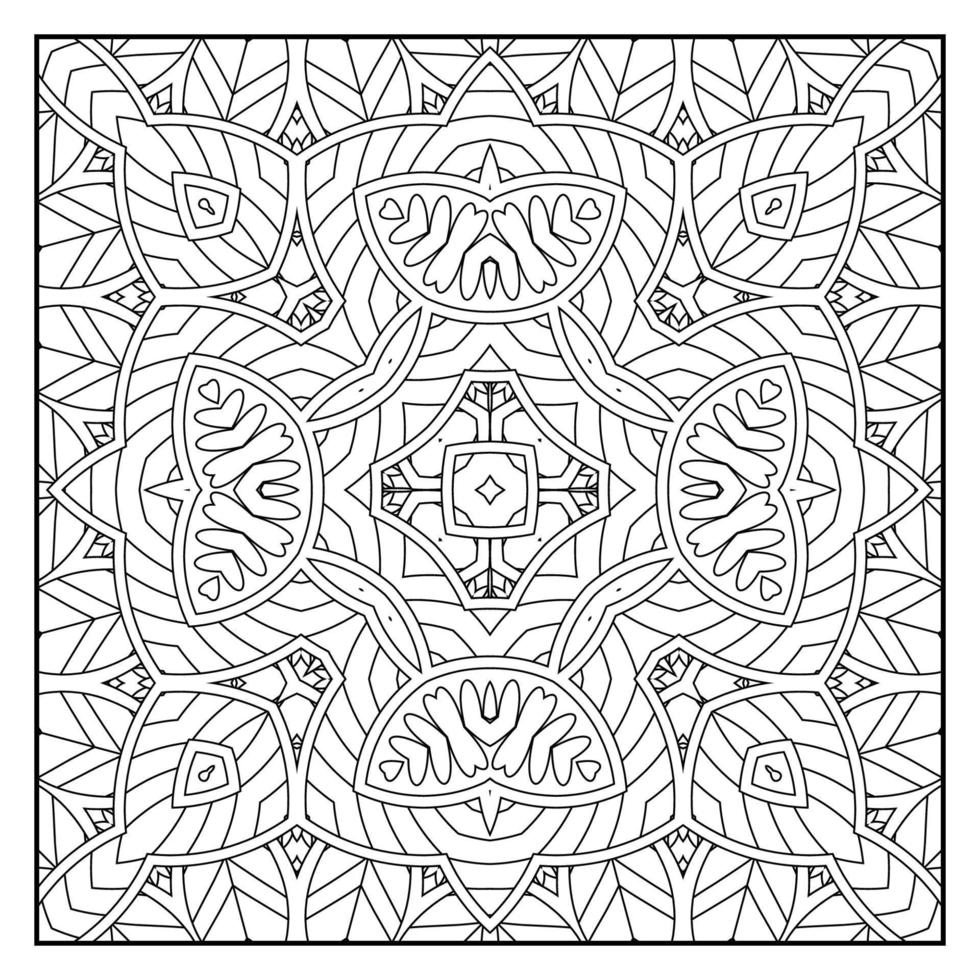 mandala färg sida för vuxna. mandala bakgrund. mandala mönster färg sida. hand dragen mandala mönster bakgrund. vektor svart och vit färg sida för färg bok.