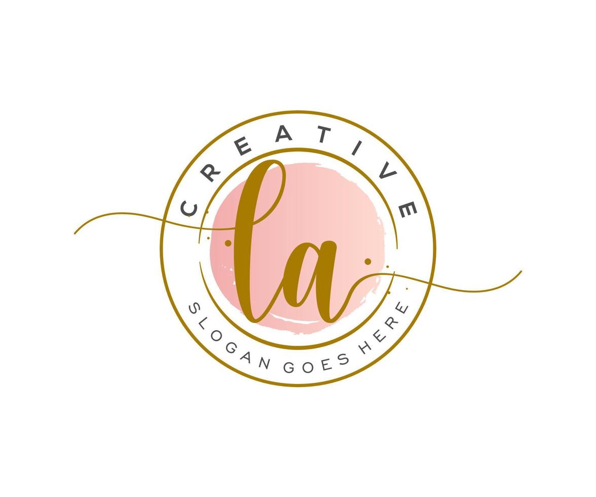 Initial la Feminine Logo Beauty Monogram und elegantes Logo-Design, Handschrift-Logo der Erstunterschrift, Hochzeit, Mode, Blumen und Pflanzen mit kreativer Vorlage. vektor