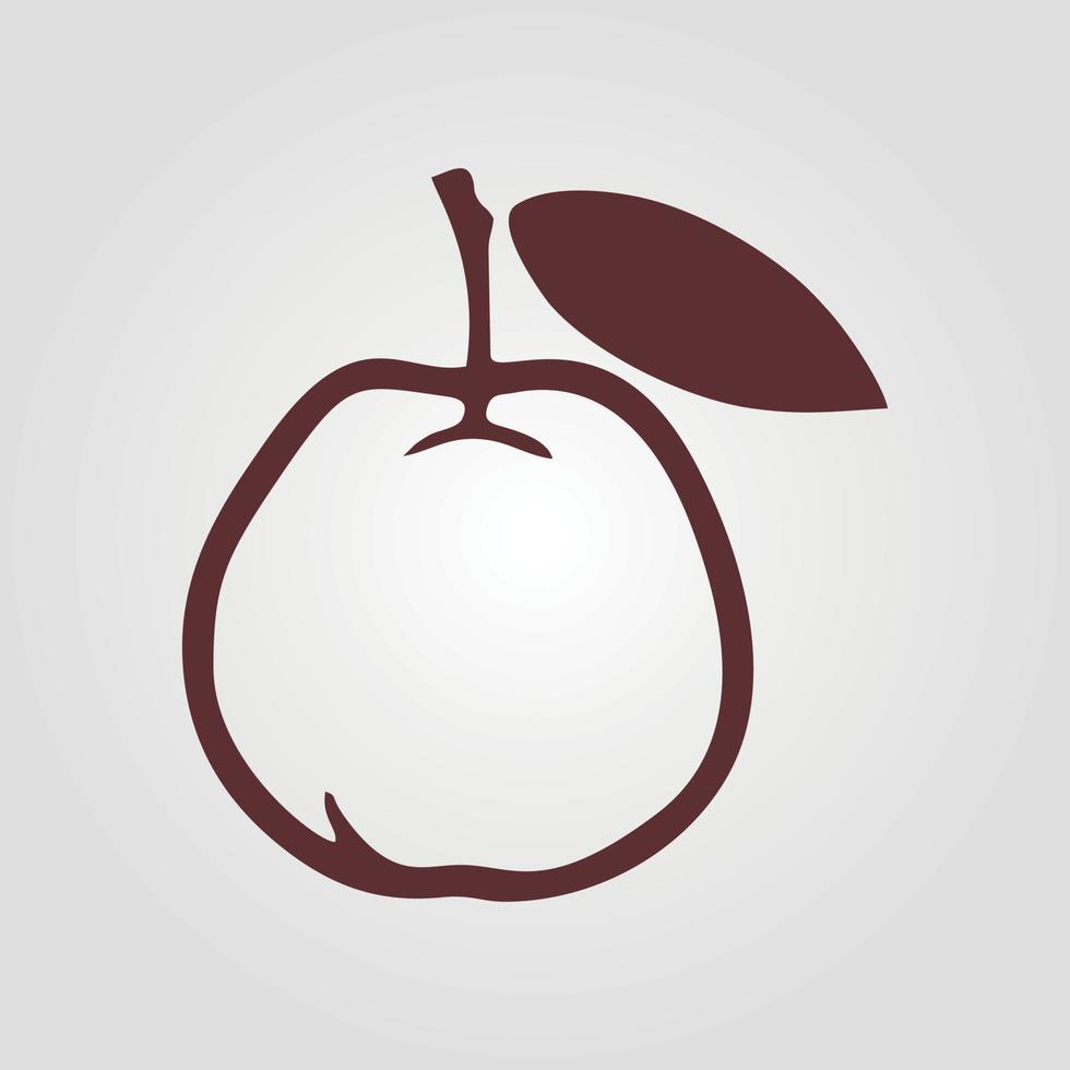 Guave Silhouette Zeichen isolierter Vektor auf grauem Hintergrund. Adobe-Illustrator-Grafik