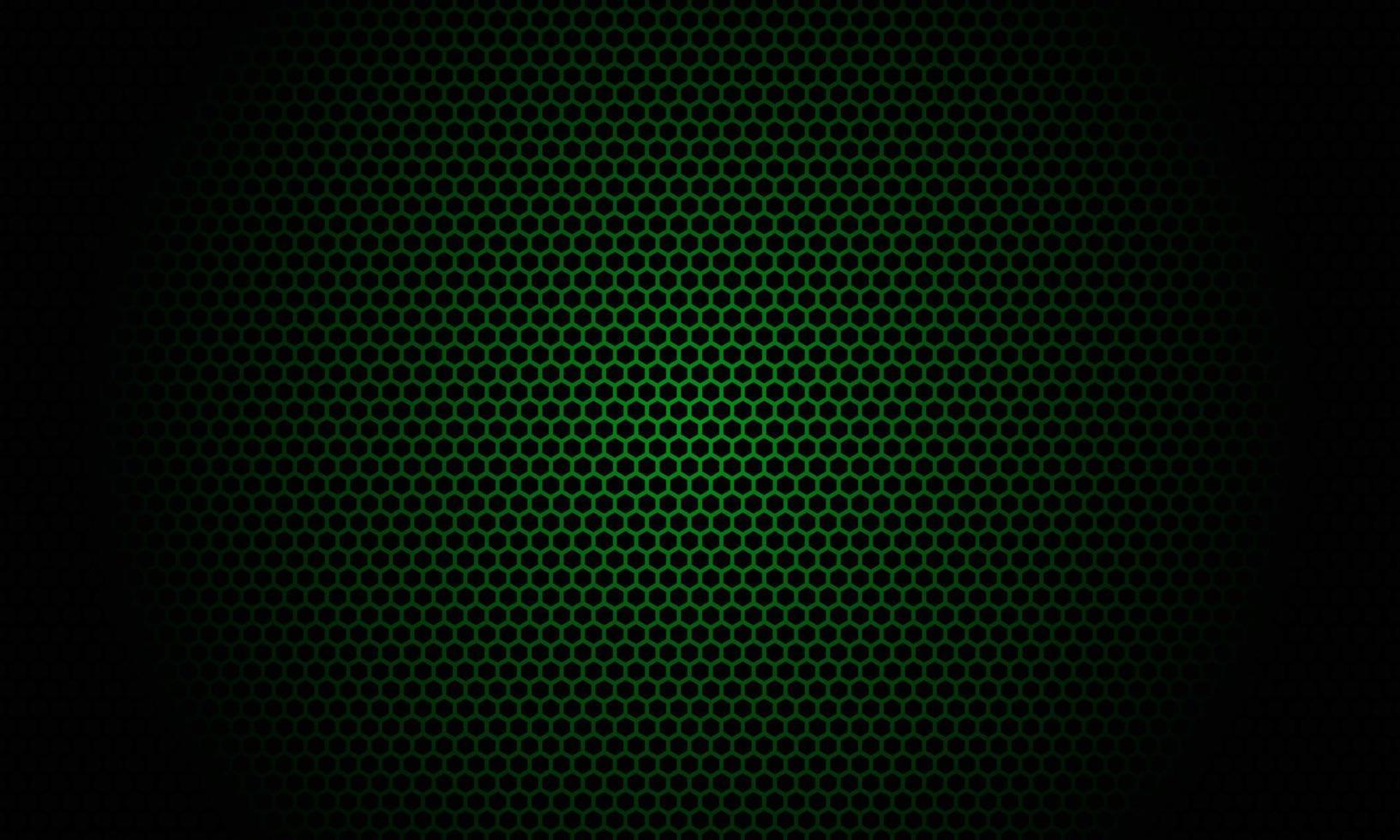 Hintergrund mit einem sechseckigen Musterdesign mit schwarzen und dunkelgrünen Farben vektor