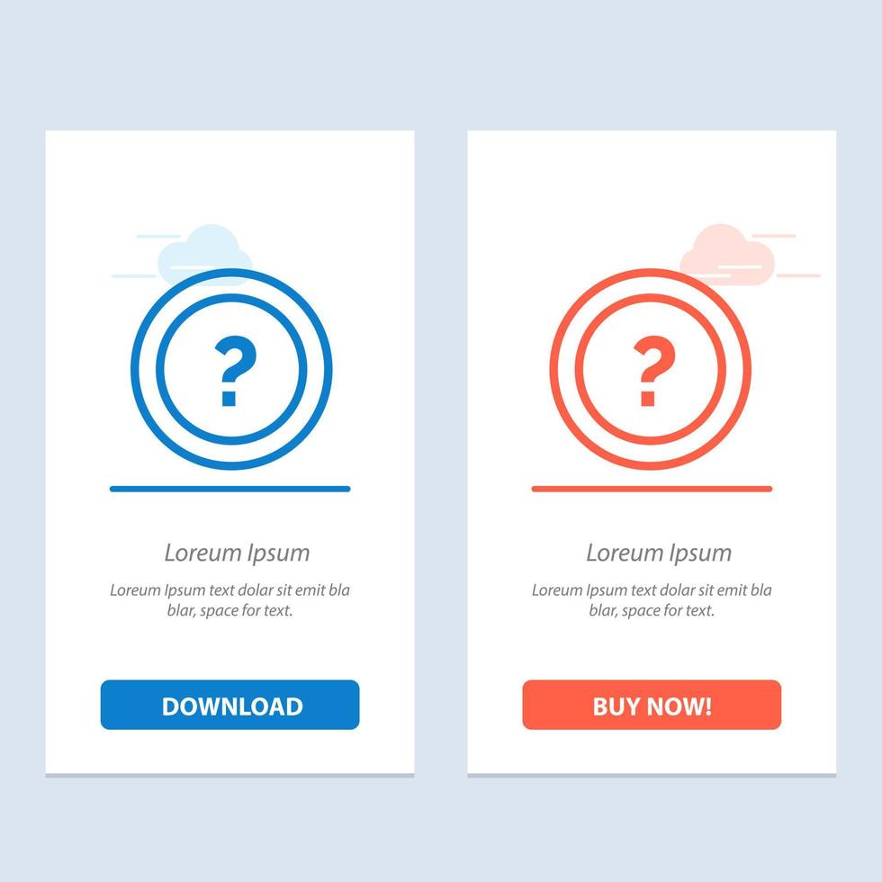 über fragen informationen fragen unterstützung blau und rot herunterladen und jetzt kaufen web-widget-kartenvorlage vektor