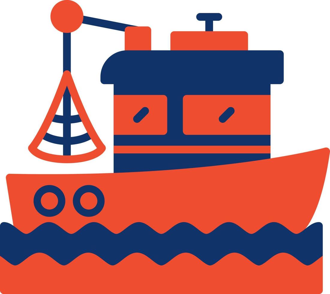 Fischerboot kreatives Icon-Design vektor