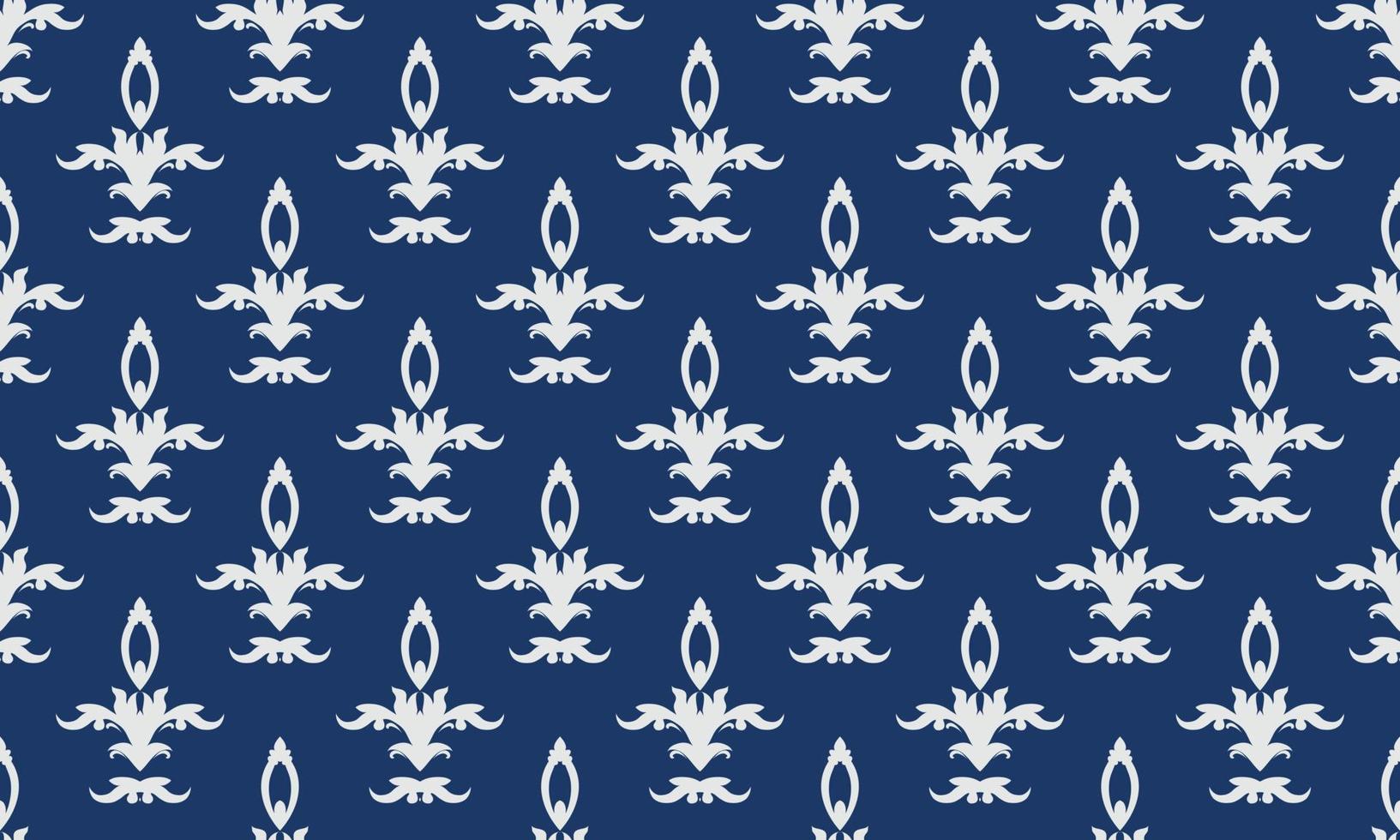 Damast Fleur de Lis Muster Hintergrund Vektor nahtlose Tapete Fleur de Lis Muster afrikanisches digitales Texturdesign für den Druck bedruckbarer Stoff Saree-Grenze.