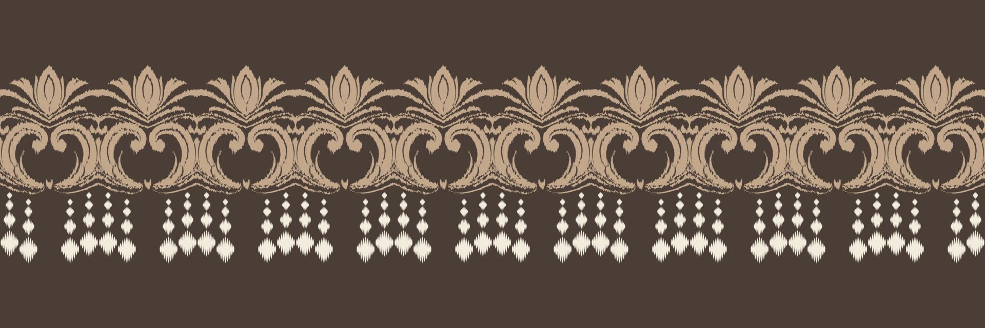 Batik Textil Ikat Azteken nahtloses Muster digitales Vektordesign für den Druck Saree Kurti Borneo Stoffrand Pinselsymbole Farbfelder stilvoll vektor
