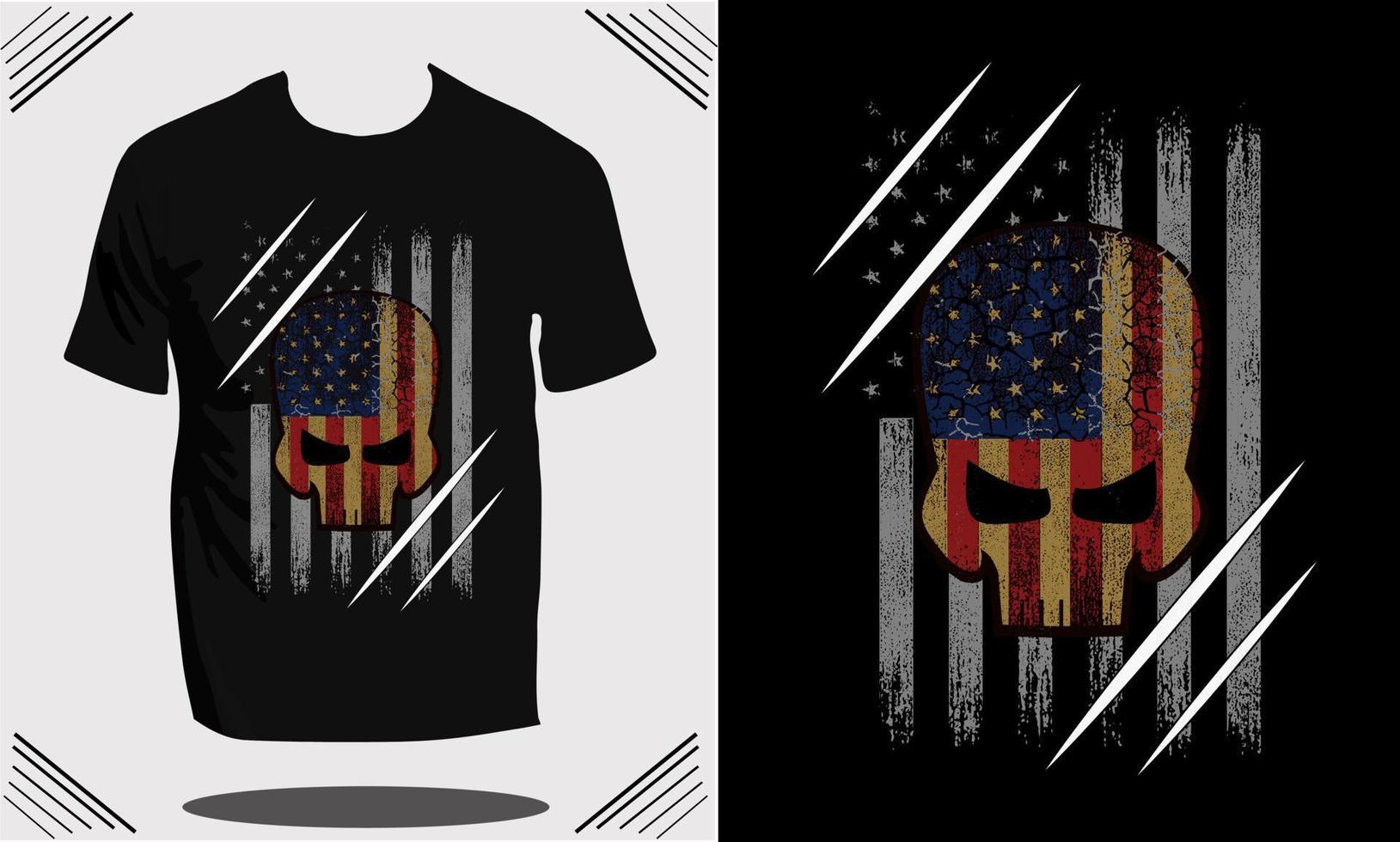 T-Shirt-Design für Veteranen der US-Armee und T-Shirt-Design für Militärflaggen vektor