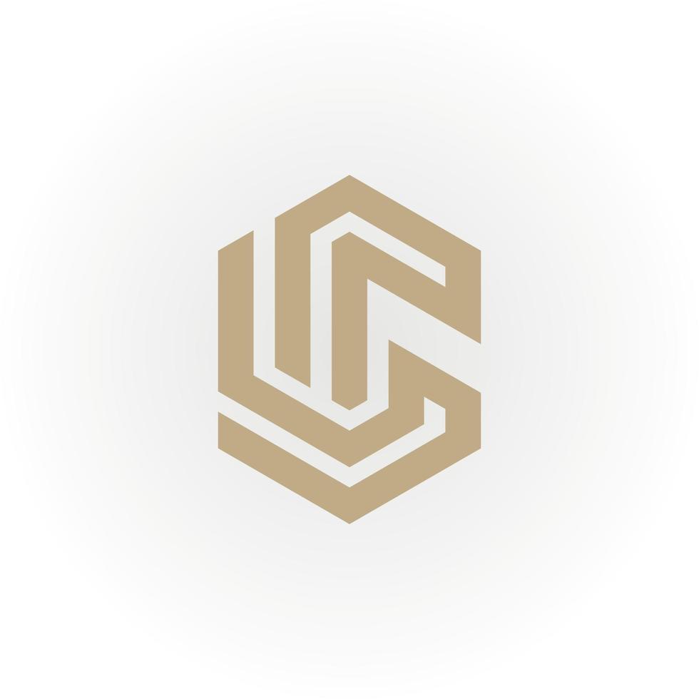abstrakt första brev lc eller cl logotyp i guld Färg isolerat i vit bakgrund applicerad för konstruktion skönhet och mode logotyp också lämplig för de varumärke eller företag den där ha första namn lc eller cl vektor