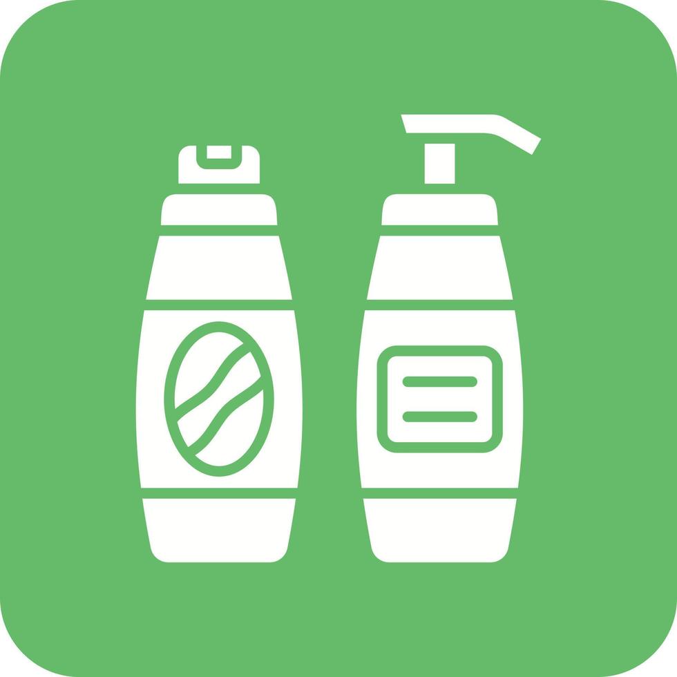 Shampoo-Glyphe mit runder Ecke Hintergrundsymbol vektor