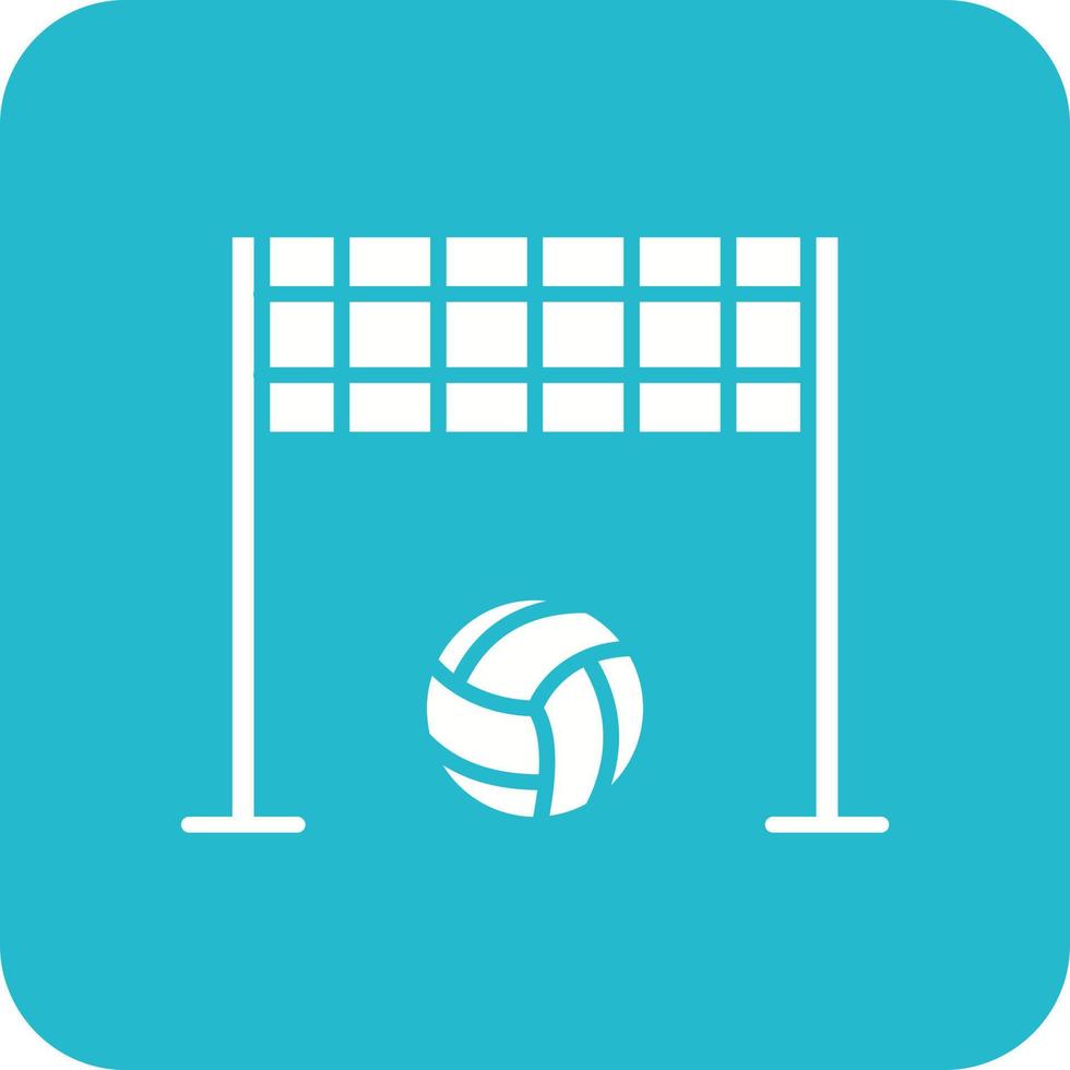 Volleyballnetz-Glyphe mit runder Ecke Hintergrundsymbol vektor