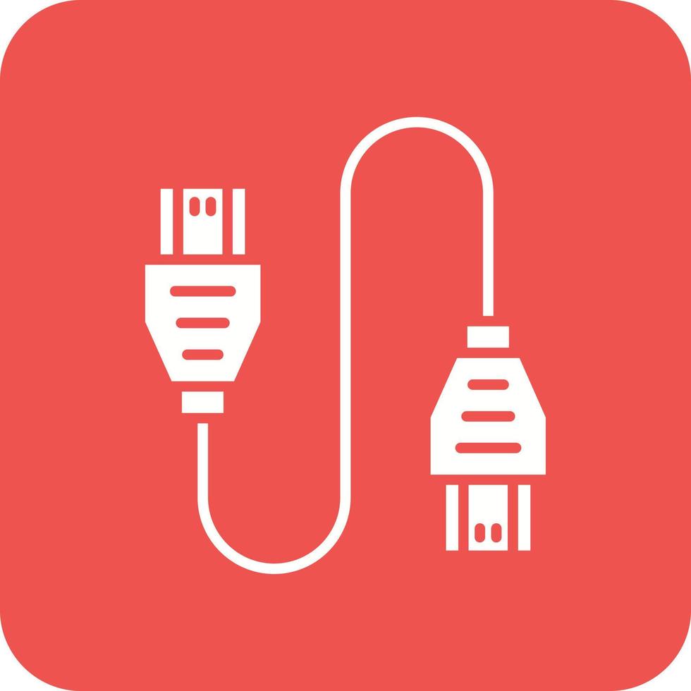 hdmi-kabel glyphe runde ecke hintergrundsymbol vektor