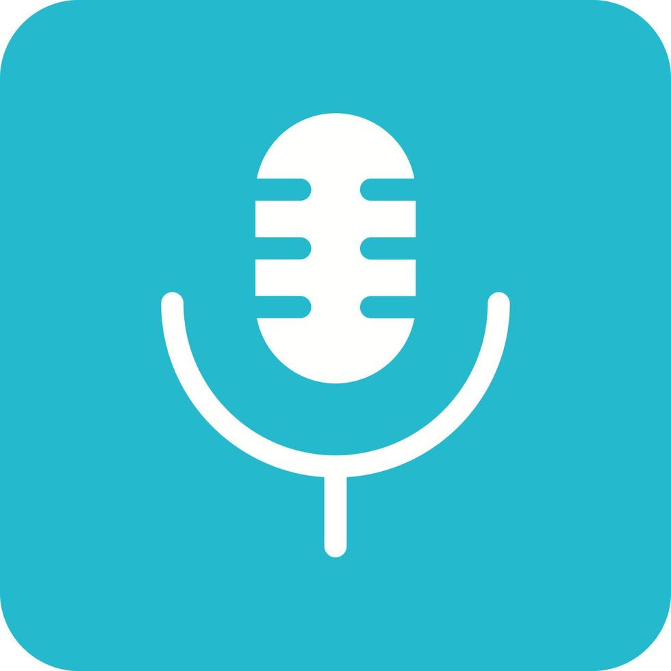 Mikrofon-Glyphe mit runder Ecke Hintergrundsymbol vektor