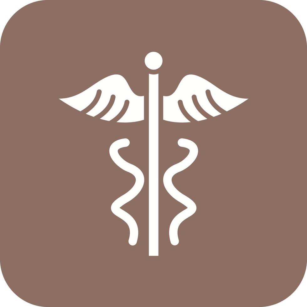 caduceus glyph runde ecke hintergrundsymbol vektor