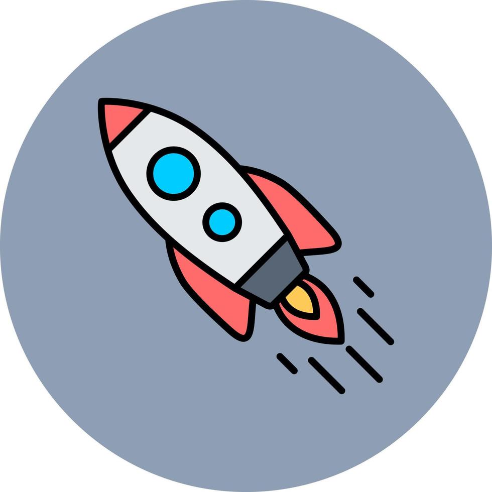 kreatives Icon-Design mit geneigter Rakete vektor