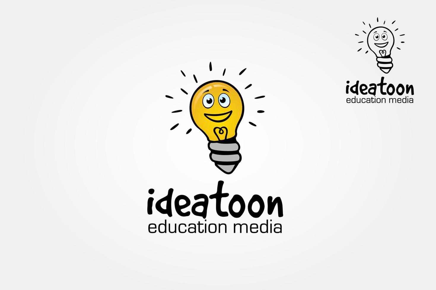 idétoon utbildning media logotyp tecknad serie karaktär. detta logotyp design för Allt kreativ företag. söt logotyp, enkel och unik begrepp. vektor