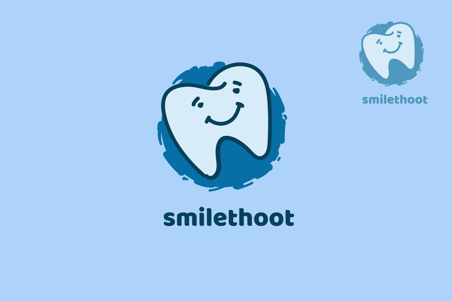 lächeln, zahn, vektor, logo, illustration. Logo eines stilisierten süßen und sauberen Zahns. kann für viele Arten von Projekten verwendet werden. vektor