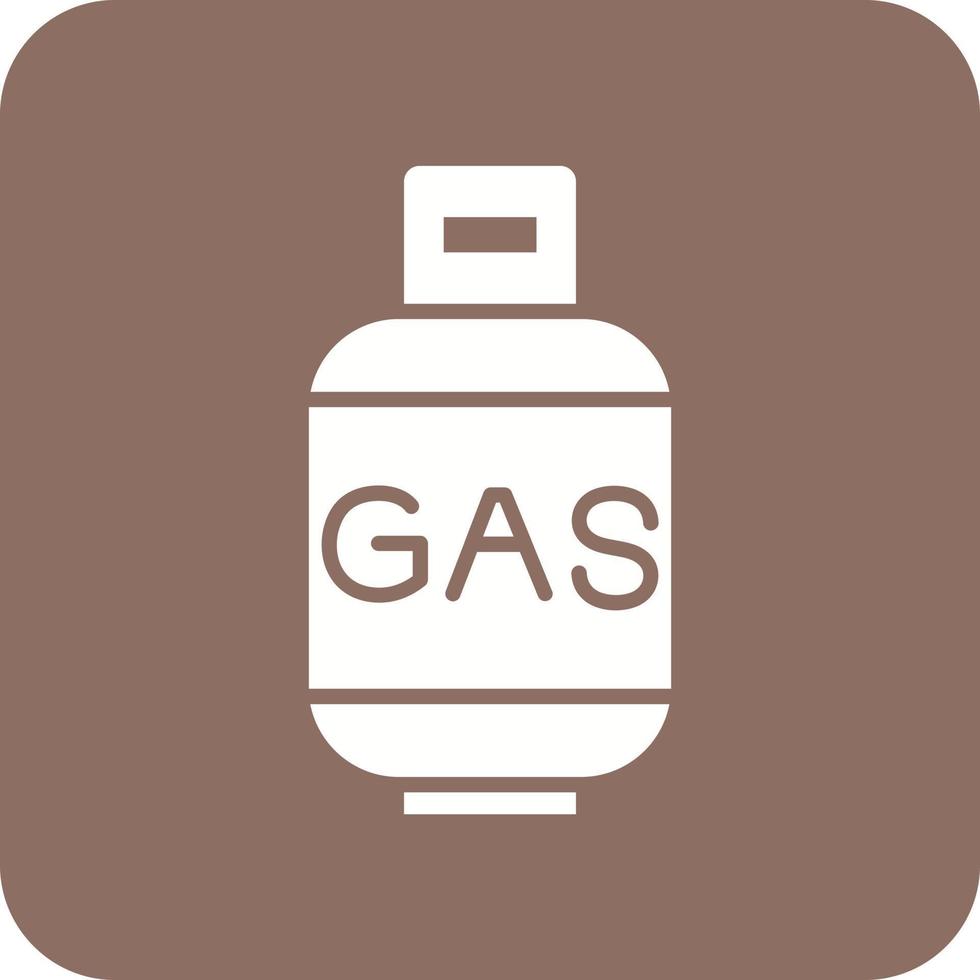 Gasflaschen Glyphe Hintergrundsymbol mit runder Ecke vektor