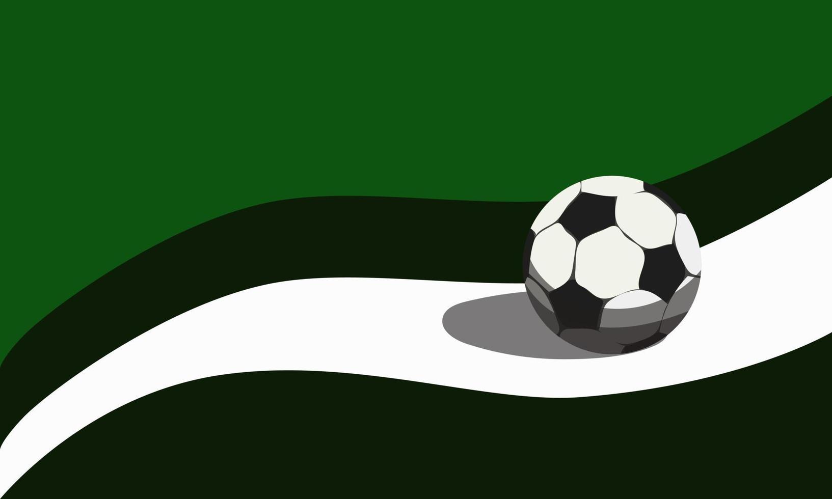 ein Fußball auf einem abstrakten Fußballhintergrund mit einem weißen Streifen. fifa cup 2022 katar. Abstraktion über Fußball, Sport. vektor