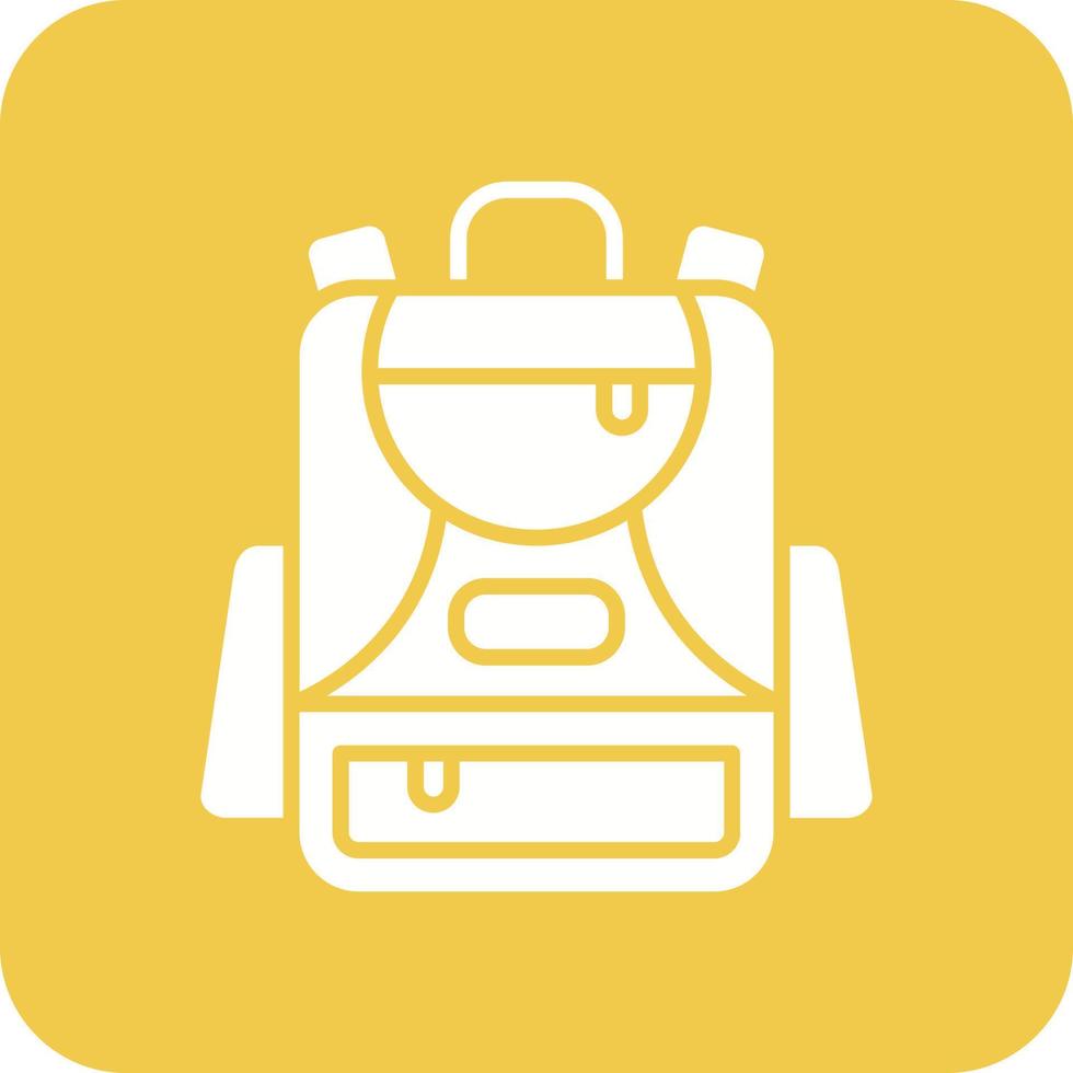 Rucksack Glyphe Runde Ecke Hintergrundsymbol vektor