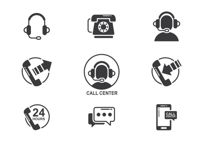 Call Center Icons Vektor