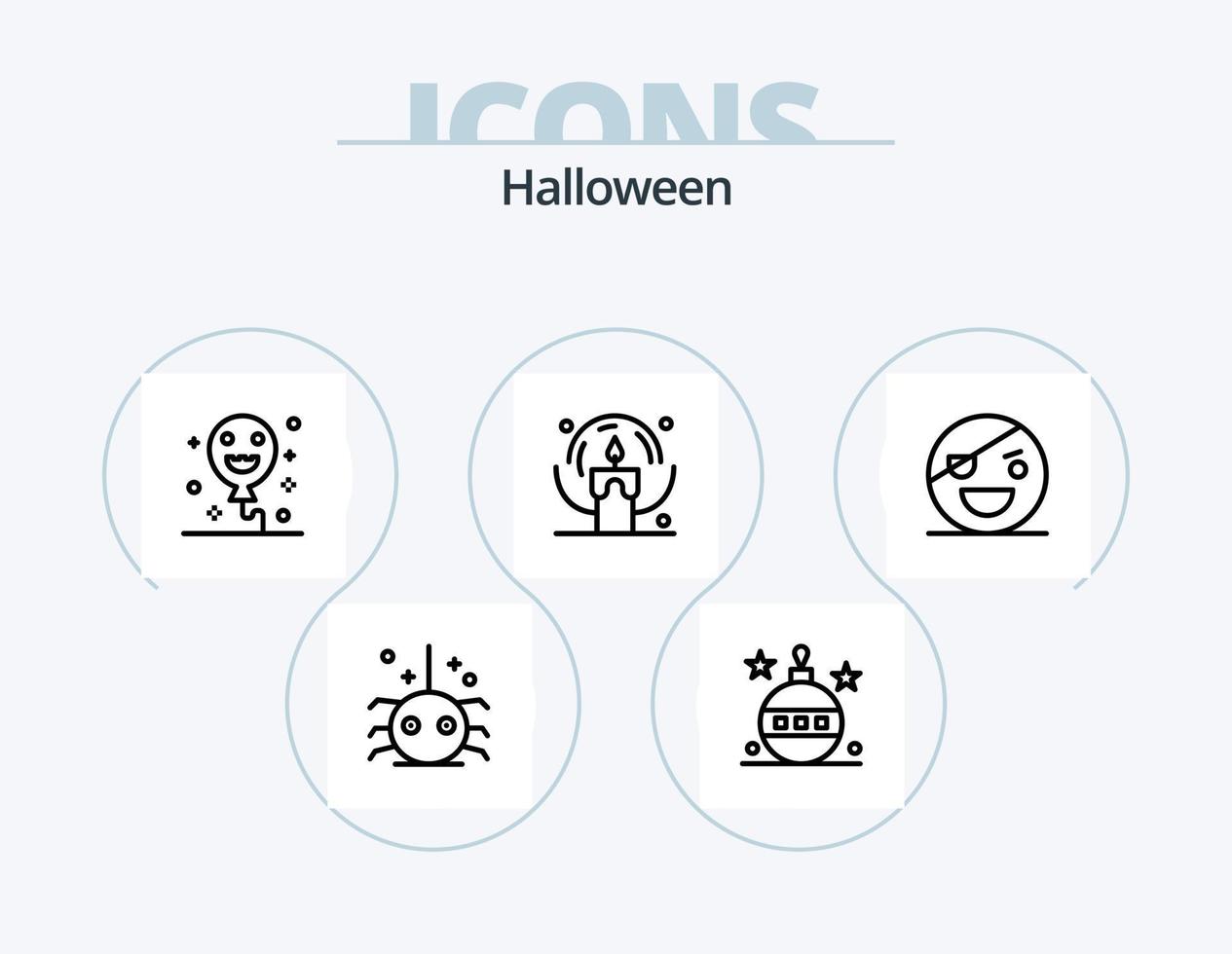 halloween linje ikon packa 5 ikon design. flaska. trollstav. halloween. magisk. magi vektor