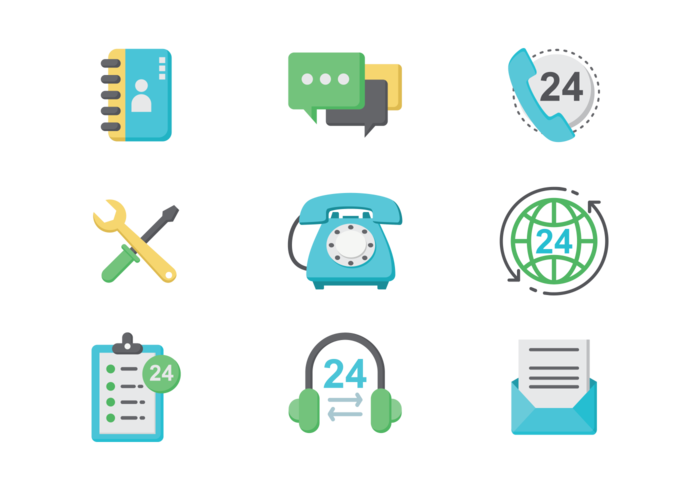 Call Center Icons Vektor