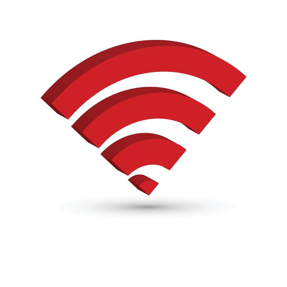 WLAN-Symbol. Vektor Wi-Fi-Konnektivitätssymbol. 3d-wi-fi-zeichenillustration.