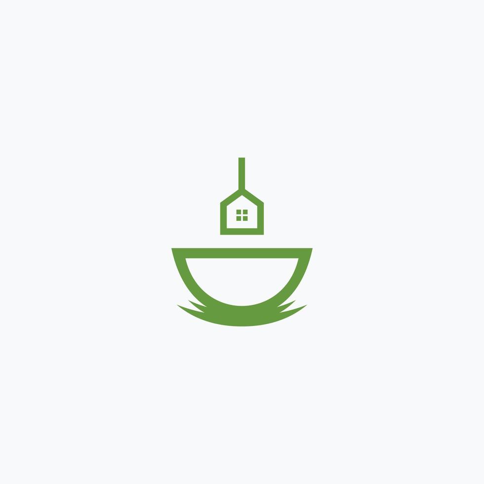 abstraktes Logo-Design des Teetrinkens zu Hause vektor
