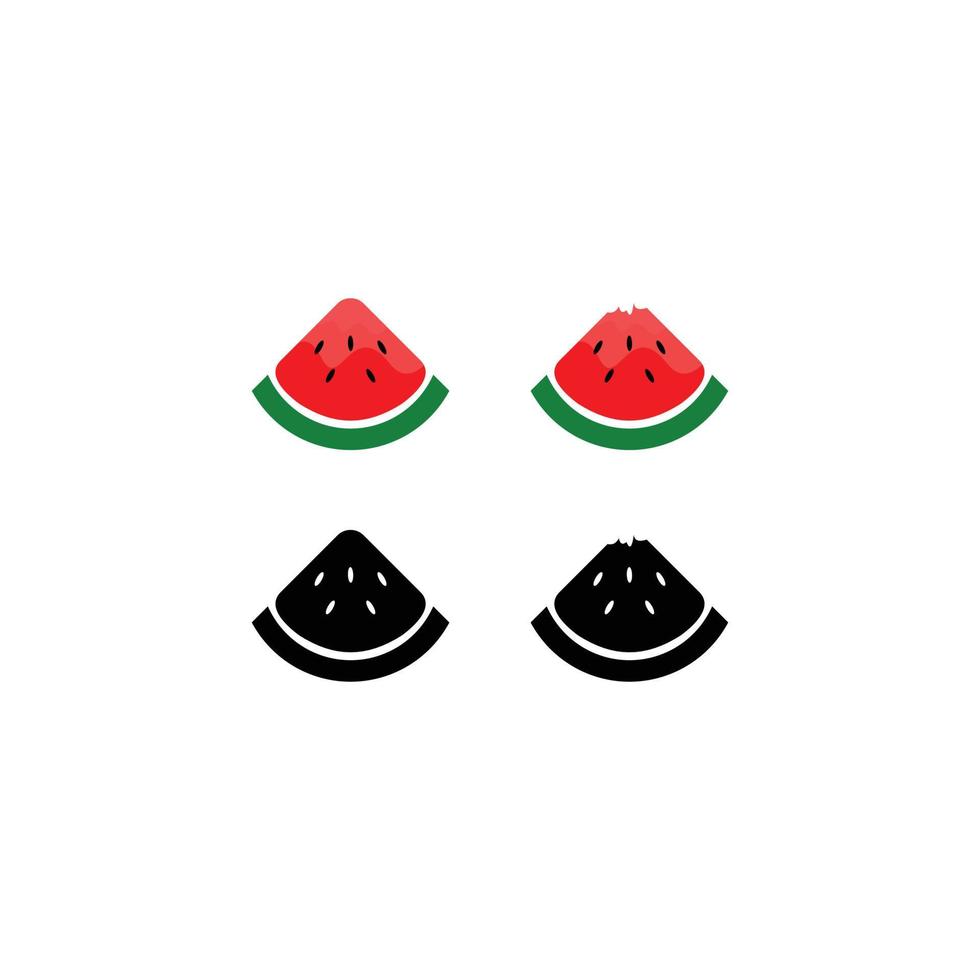 skära vattenmelon logotyp ikon uppsättning vektor
