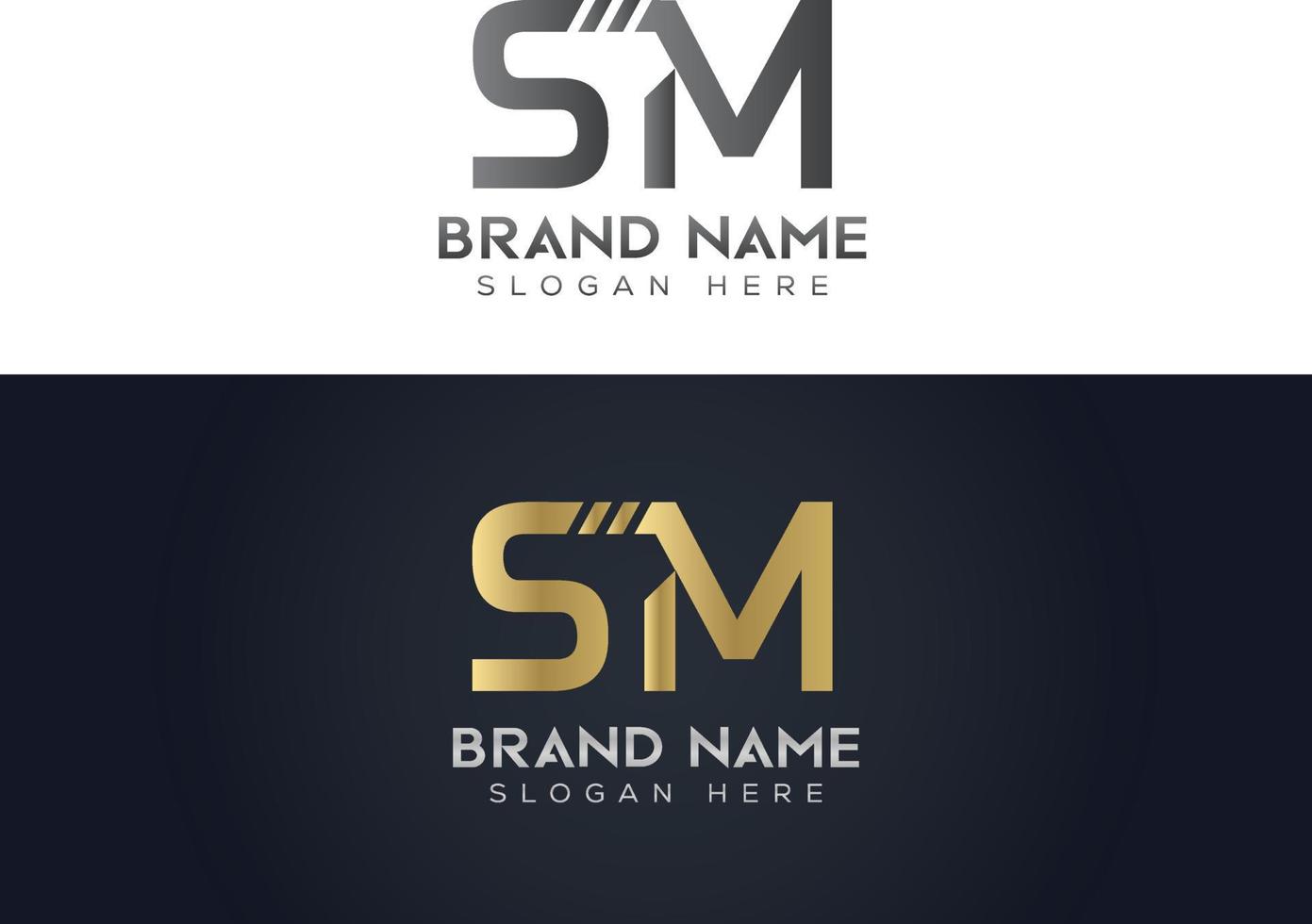 Buchstabe sm Typografie-Vektor-Logo-Design vektor