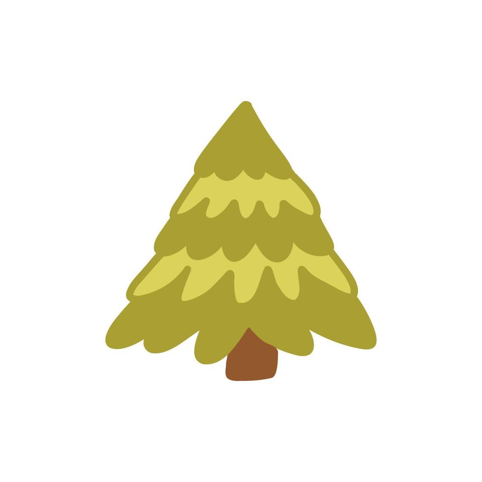 flauschiger grüner weihnachtsbaum. Vektor-Doodle-Hand gezeichnet vektor