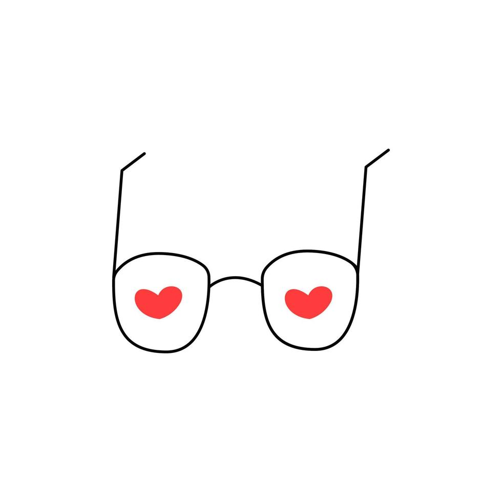 Gläser mit Herzen im Inneren. Valentinstag Vektor handgezeichnet