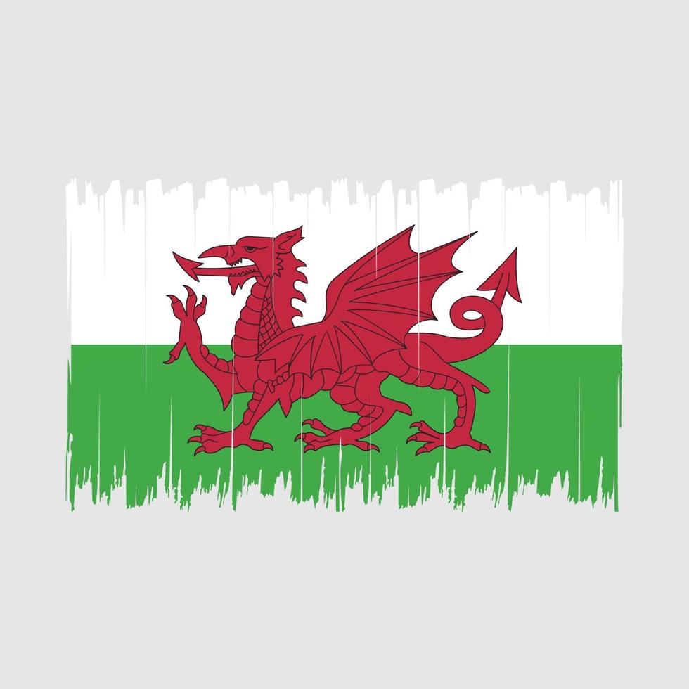 wales flagga borsta vektor