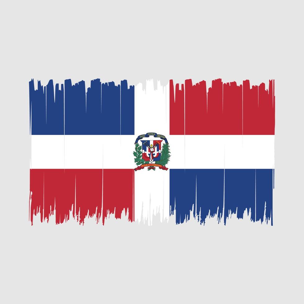 Flaggenbürste der Dominikanischen Republik vektor
