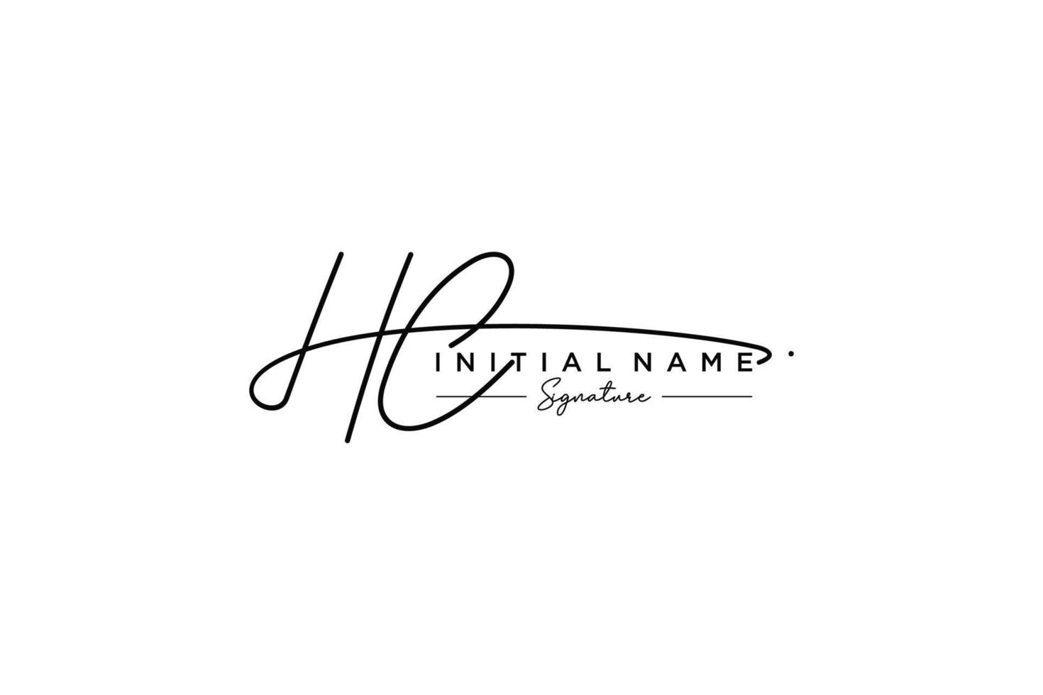 anfänglicher hc-Signatur-Logo-Vorlagenvektor. hand gezeichnete kalligraphiebeschriftungsvektorillustration. vektor