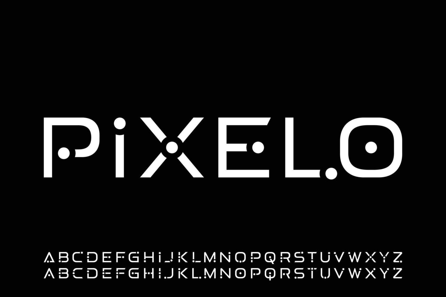 modern sans serif och punkt alfabet font vektor med alternativ