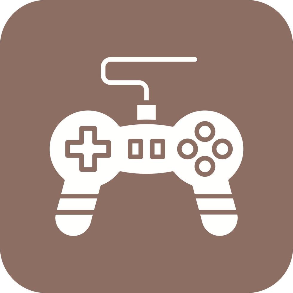 Gamepad-Glyphe mit runder Ecke Hintergrundsymbol vektor