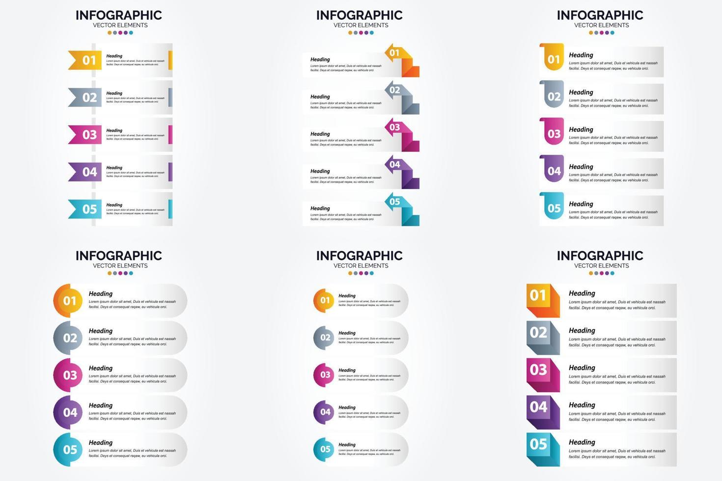 flaches Designset der Vektorillustrations-Infografiken für Werbebroschürenflieger und -zeitschrift vektor