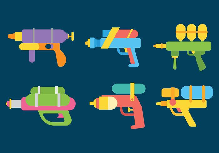 watergun vector icons