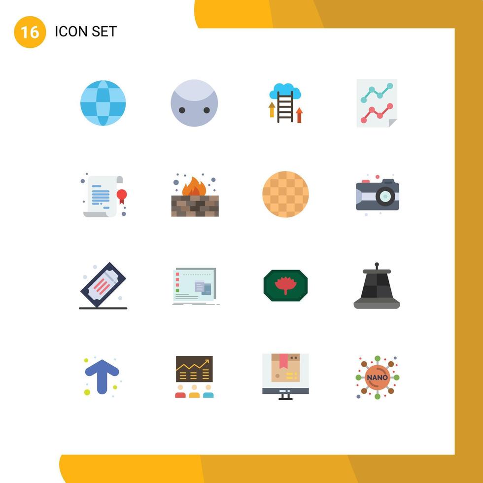 uppsättning av 16 kommersiell platt färger packa för värld ladda upp storhet symboler server redigerbar packa av kreativ vektor design element